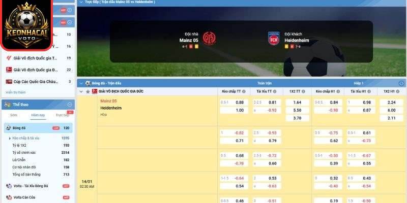 Soi kèo nhận định trận Mainz 05 vs Heidenheim (02:30 14/01 | Bundesliga) 2 Kèo châu Á trận Mainz 05 vs Heidenheim (02:30 14/01 | Bundesliga)