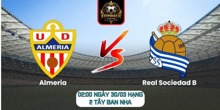 Soi kèo trận Almeria vs Real Sociedad B (02:00 ngày 30/03, Hạng 2 Tây Ban Nha) 9 Almeria vs Real Sociedad B