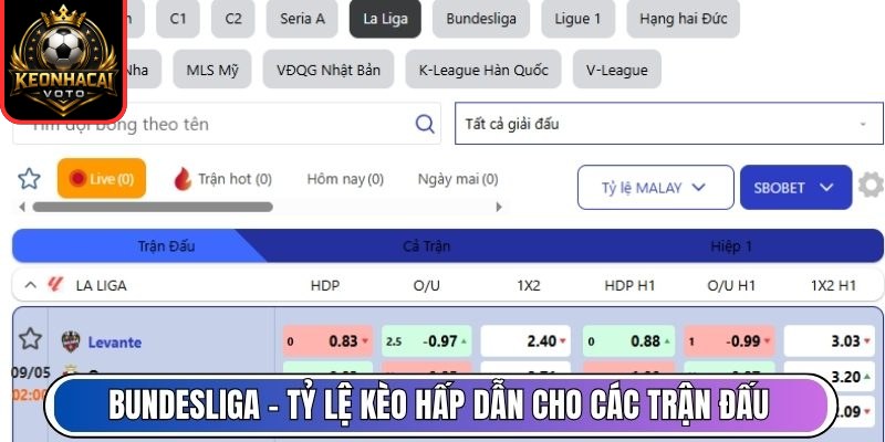 KEONHACAI VOTO | Tỷ Lệ Kèo Nhà Cái Trực Tiếp, Kèo Nhà Cái 5 Hôm Nay 26 Bundesliga – Tỷ lệ kèo hấp dẫn cho các trận đấu cởi mở